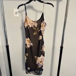 Floral Black Mini Dress